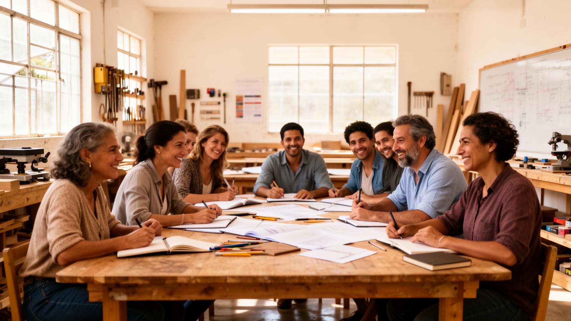 Taller de formación con personas aprendiendo juntas